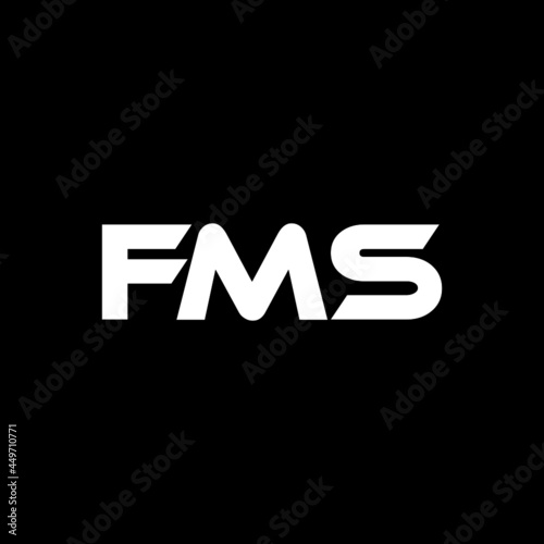 FMS letter logo design with black background in illustrator, vector logo modern alphabet font overlap style. calligraphy designs for logo, Poster, Invitation, etc.