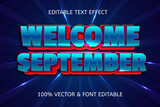 welcome september style comic editable text effect