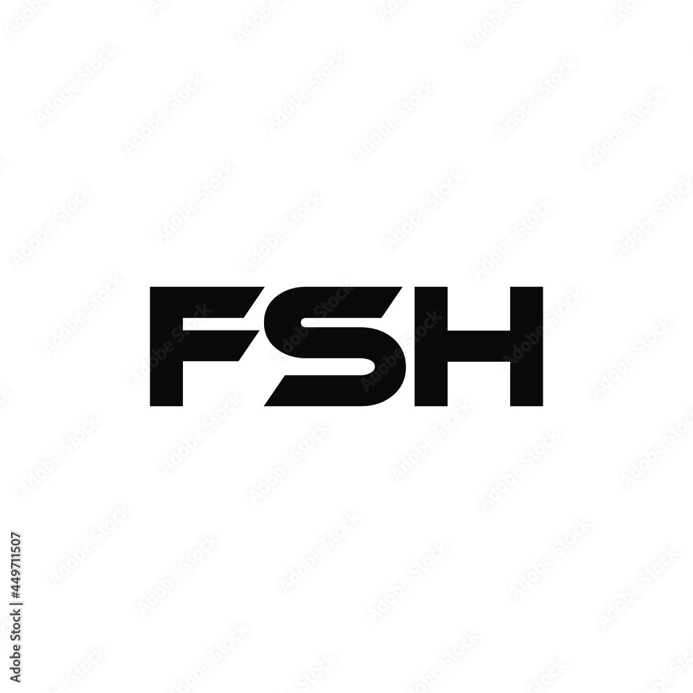FSH letter logo design with white background in illustrator, vector logo modern alphabet font overlap style. calligraphy designs for logo, Poster, Invitation, etc.
