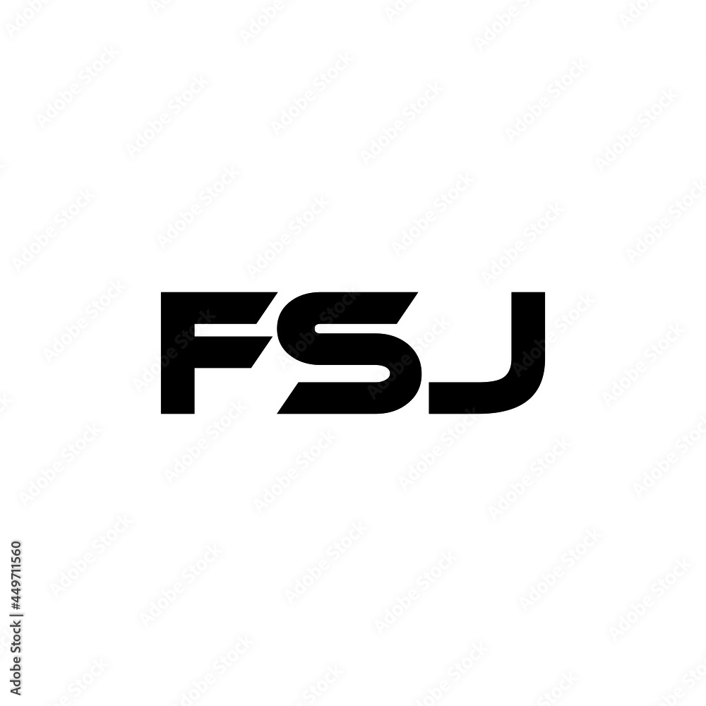 Vecteur Stock FSJ letter logo design with white background in ...