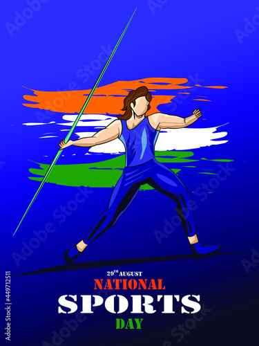 29th august national sports day illustration. 