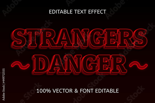 strangers danger style neon editable text effect