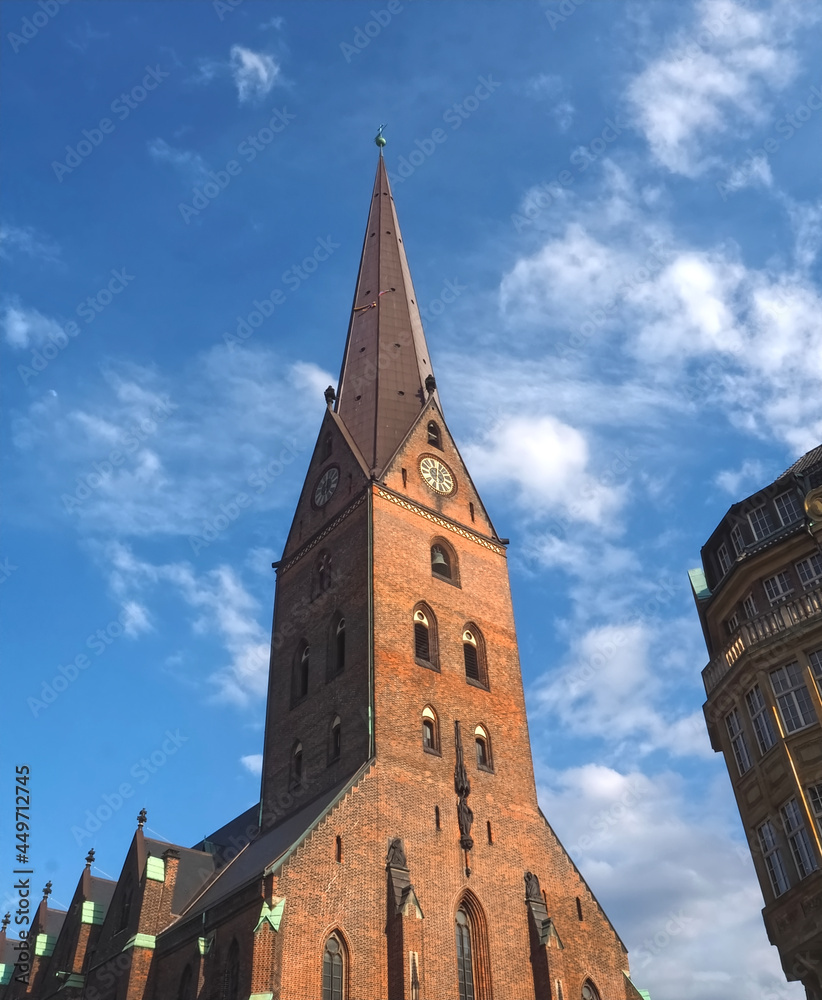 Evangelical lutheran church St. Petri in Hamburg in Germany