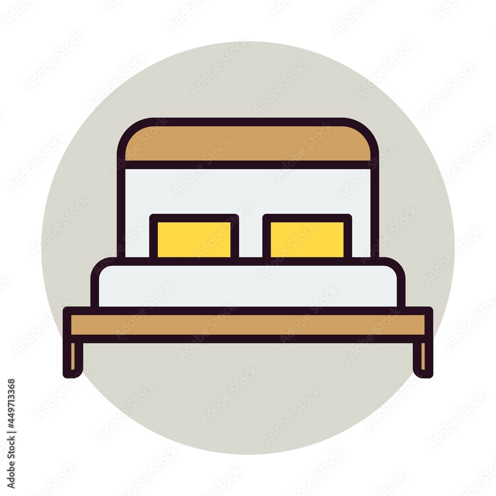 Bed Linear Vector Icon Design Bed Linear Vector Icon Design