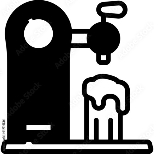 beer tap solid line icon