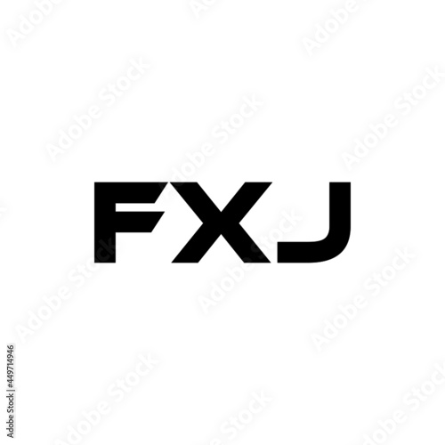 FXJ letter logo design with white background in illustrator, vector logo modern alphabet font overlap style. calligraphy designs for logo, Poster, Invitation, etc.