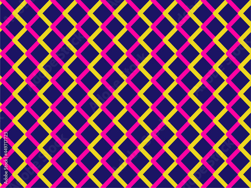 Abstract. Colorful geometric seamless pattern on purple background. Vector.