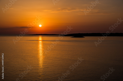 Beautiful sunset on Korcula Island  Croatia.