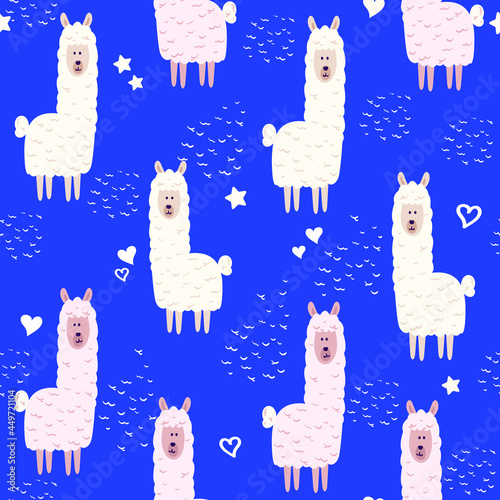 seamless pattern with lama