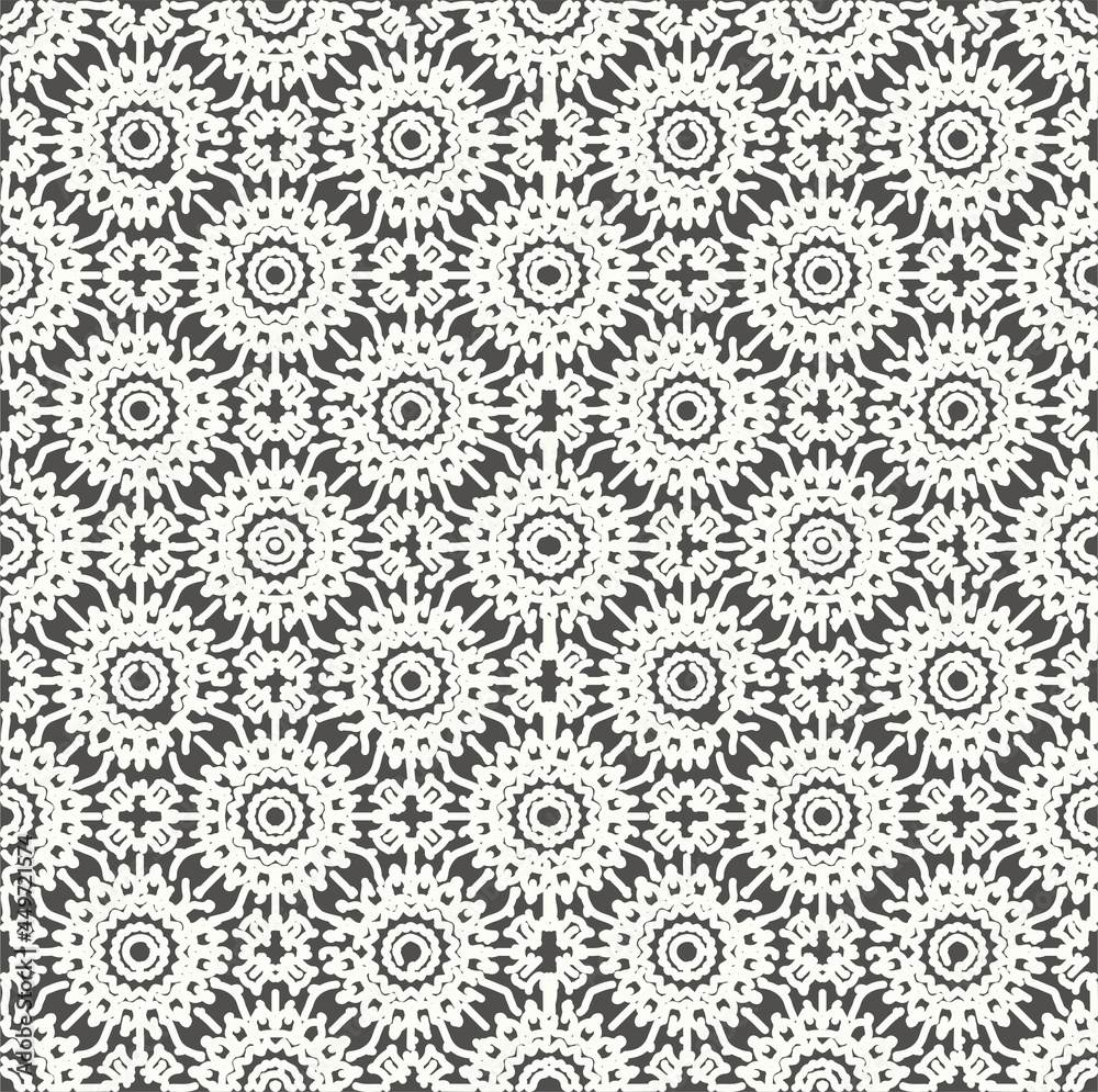 Folk ornament seamless pattern. Tribal design background. Bohemian style. Ethnic embroidery. Surface design for fabric, wrapping paper, wallpaper. Vector. Folk ornament seamless pattern. Tribal design background. Bohemian style. Ethnic embroidery. Surface design for fabric, wrapping paper, wallpaper. Vector.