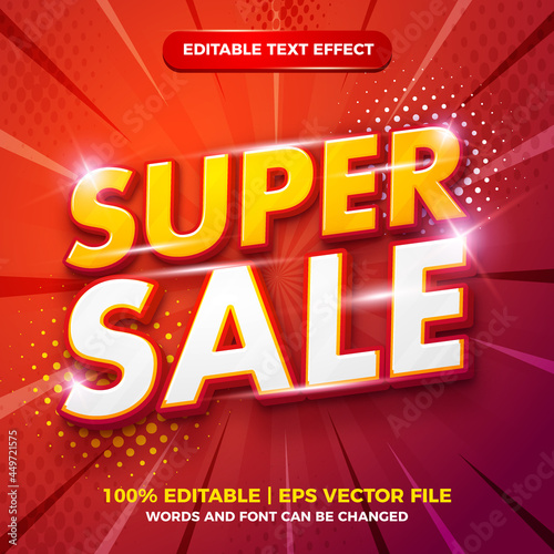 Super sale 3d modern editable text effect template style