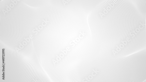 Dot white gray wave light technology texture background. Abstract big data digital concept. 3d rendering.