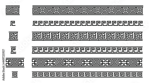 Set of Greek Key borders (meanders)