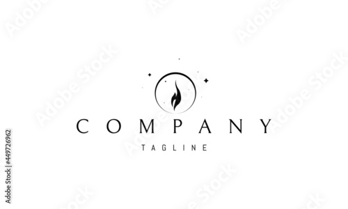 Vector logo on which an abstract image of the glow of a candle flame.