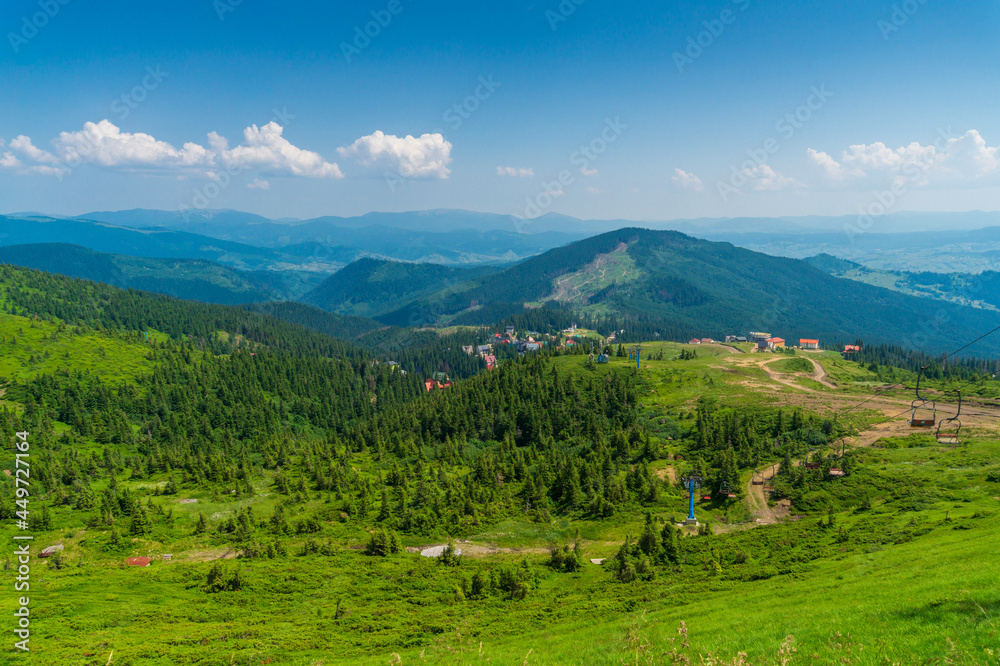 Panoramic view of the Dragobrat resort in Ukraine and the Carpathian mountains. Panoramic view of the Dragobrat resort in Ukraine and the Carpathian mountains.