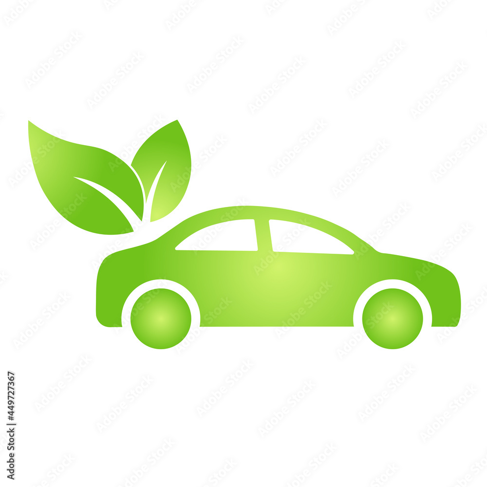 Eco electrocar icon Zero emission vehicle Battery charging station sign Eco electrocar icon Zero emission vehicle Battery charging station sign