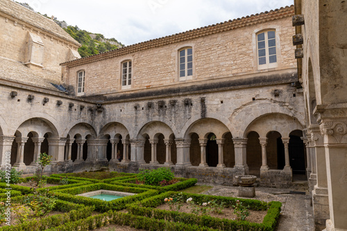 Cloister of the Abbey of Senanques near Gordes in Luberon, Provence, south of France photo