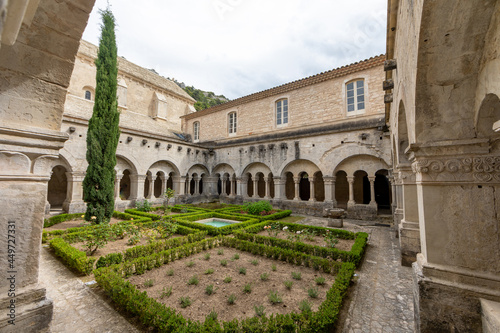 Cloister of the Abbey of Senanques near Gordes in Luberon, Provence, south of France photo