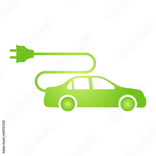 Eco electrocar icon Zero emission vehicle Battery charging station sign