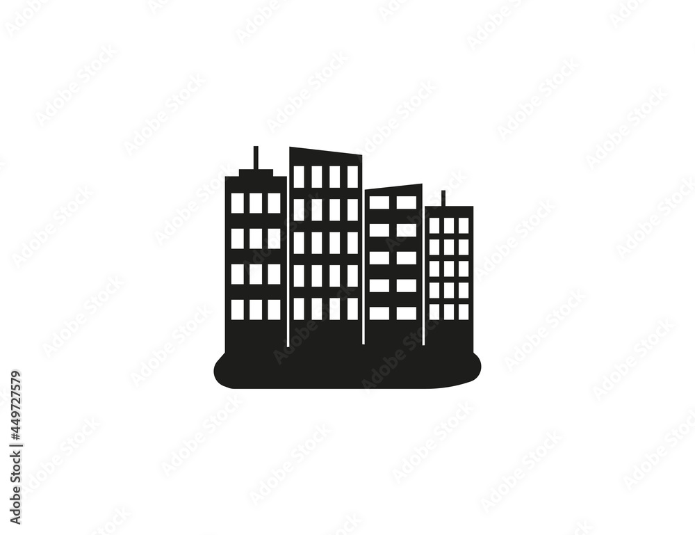 City, landscape, view flat icon. Vector illustration.