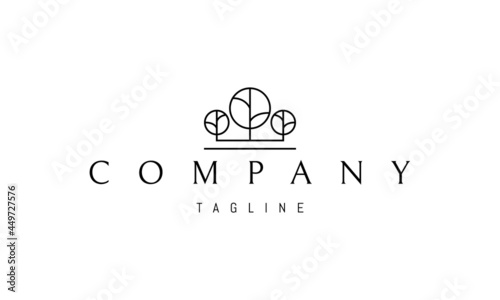 Vector logo on which an abstract image of three round trees.