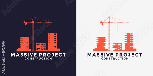 massive construction logo design for your contractor, buildings, architect