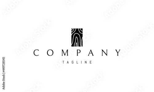 Vector logo on which an abstract image of a wooden wall.