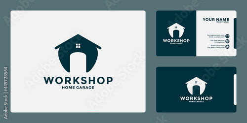 minimalist home workshop logo design