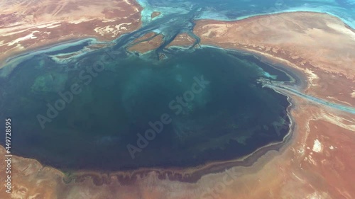 Aerial time lapse view of the Dahlak Archipelago is an island group located in the Red Sea near Massawa Eritrea Africa and consists of two large and 124 small islands 4k resolution animation photo