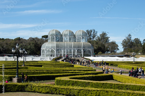 Curitiba - PR, Brazil - August 01, 2021: Botanical Garden of Curitiba. Traditional tourist spot visited on a sunny winter day in Curitiba, Paraná, Brazil