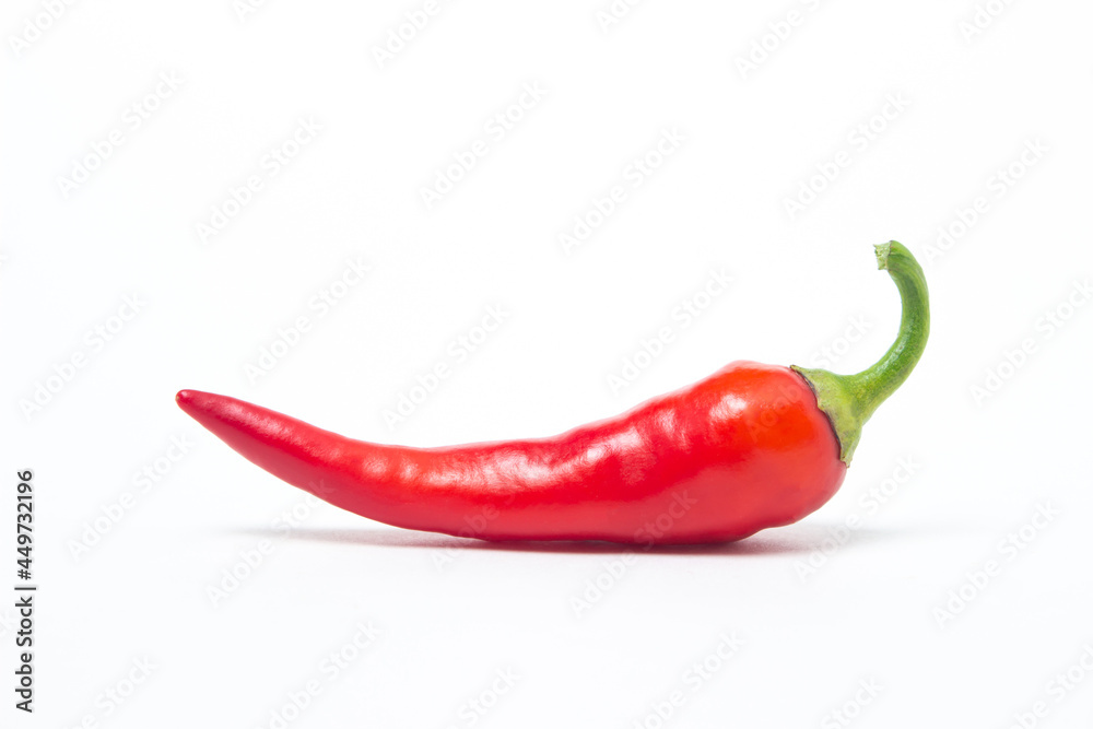 Red hot chili peppers on a white background. Chili pepper isolated