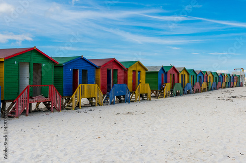 colorful huts at the beach of muizenberg