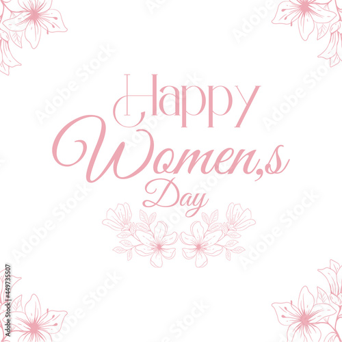 Happy womens day natural flower vector