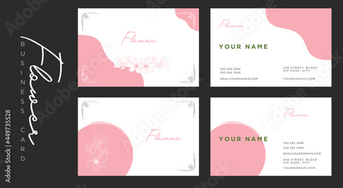 Modern and Elegant Business Card Design Template Pink Natural Feminine Beauty