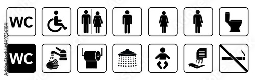 Toilet icons set, toilet signs, WC signs collection, restroom – stock vector photo