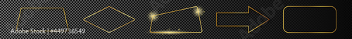 Wallpaper Mural Gold glowing different geometric shape frame Torontodigital.ca