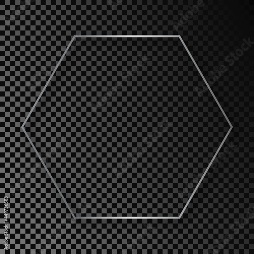 Wallpaper Mural Silver glowing hexagon frame with shadow Torontodigital.ca