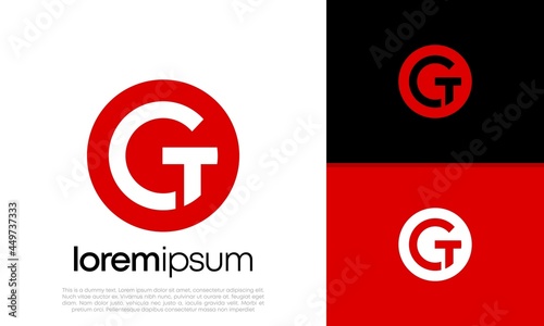 Cuadro en lienzo Initials GT logo design