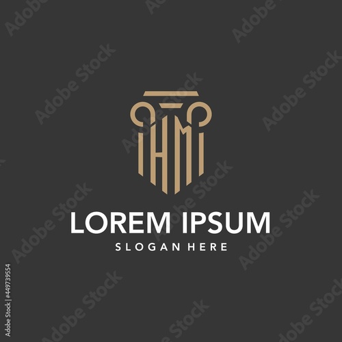 HM logo monogram with pillar style design