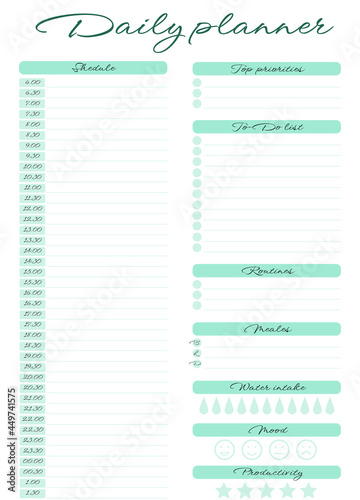 Daily planner page