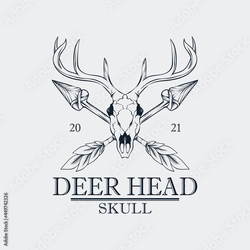 dear skull head vintage logo