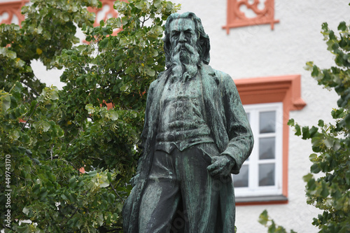 Denkmal für den Dichter Franz Stelzhamer in Ried im Innkreis, Oberösterreich, Österreich, Europa photo
