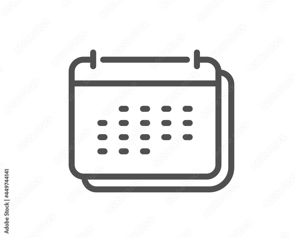 Calendar line icon. Annual planner sign. Event schedule symbol. Quality design element. Linear style calendar icon. Editable stroke. Vector Calendar line icon. Annual planner sign. Event schedule symbol. Quality design element. Linear style calendar icon. Editable stroke. Vector