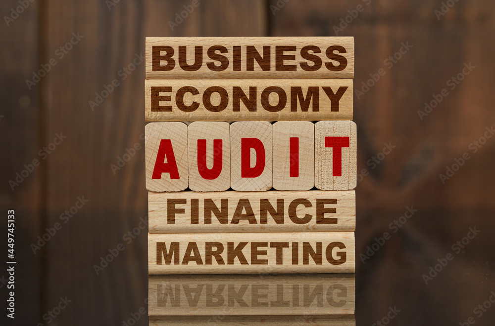 custom made wallpaper toronto digitalWooden blocks with the text - Business, Economy, Finance, Marketing and AUDIT