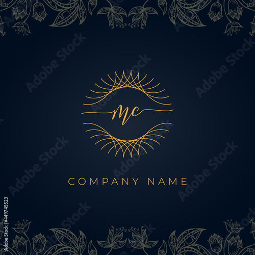Elegant luxury letter MC logo.