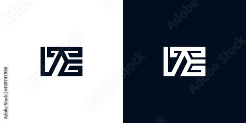 Minimal creative initial letters DE logo.