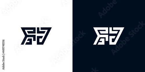 Minimal creative initial letters FJ logo.