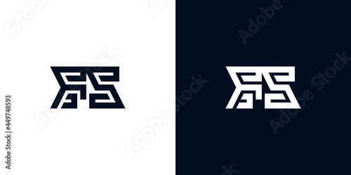 Minimal creative initial letters FS logo.