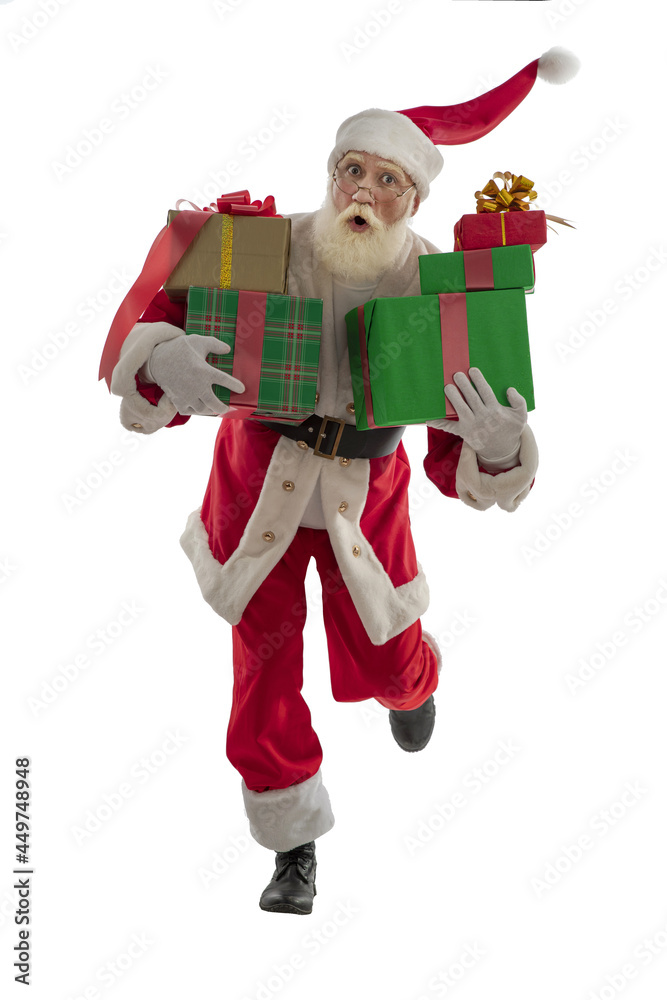Senior male actor old man with a real white beard in the role of Father Christmas. Senior male actor old man with a real white beard in the role of Father Christmas.