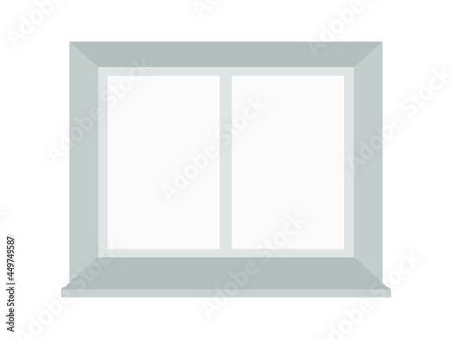 Window with a window sill on a white background